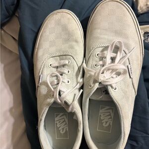 Vans Women’s Light Blue and White Sneakers